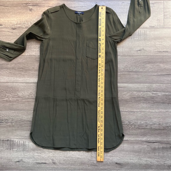 Madewell Army Green Tunic Henley Style Dress Size Medium - Picture 9 of 11